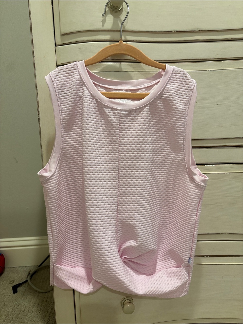 Sleeveless Textured Pink Women's Top